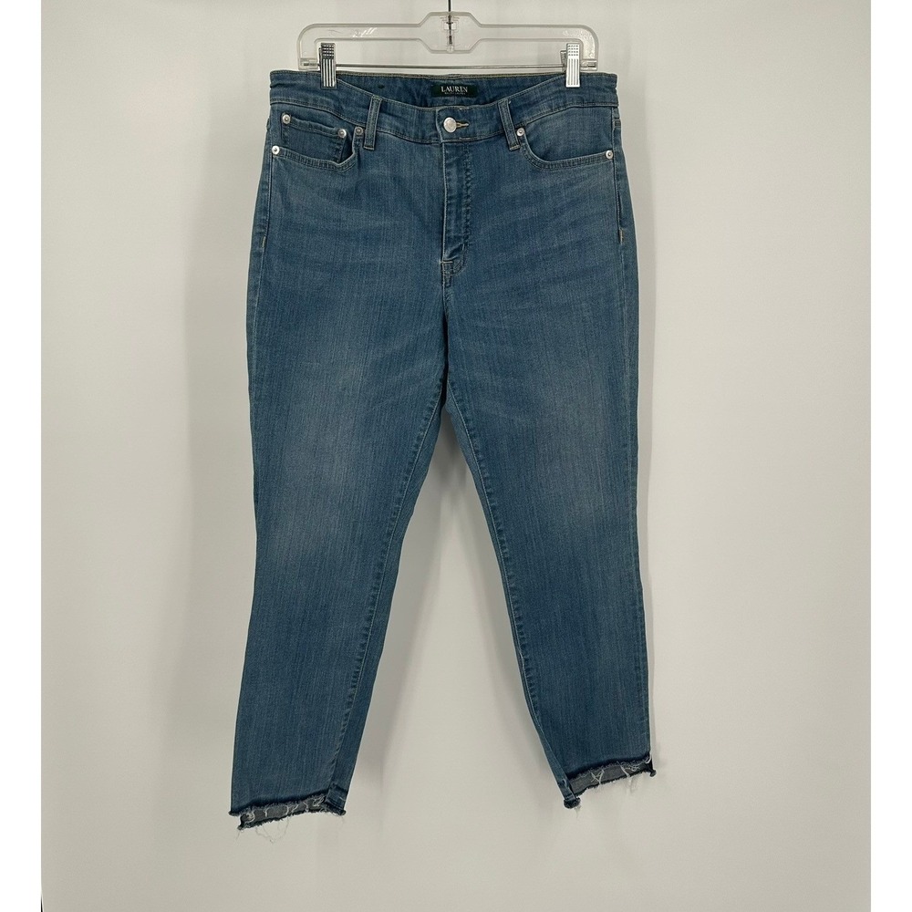 Lauren Ralph Lauren Womens Preppy Straight Ankle Jeans Sz 12 High Rise Old Money